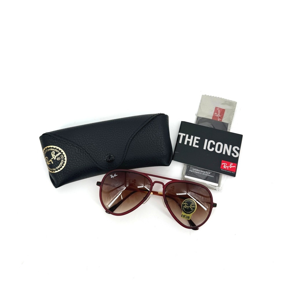 NEW Ray-Ban RB4211 Light Aviator Sunglasses Matte Bordeaux Red Gold 6122/13 56mm